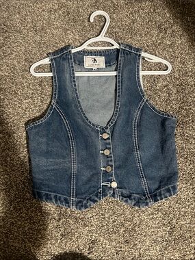 Denim Button Vest